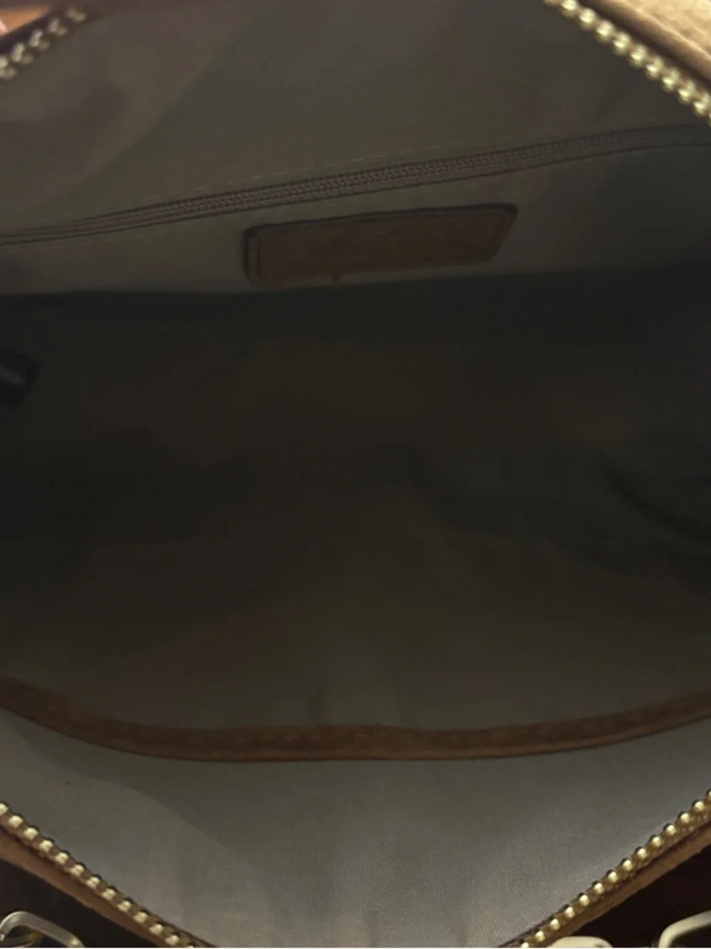 Nanette Lepore Camel Suede Satchel with Gold Chain